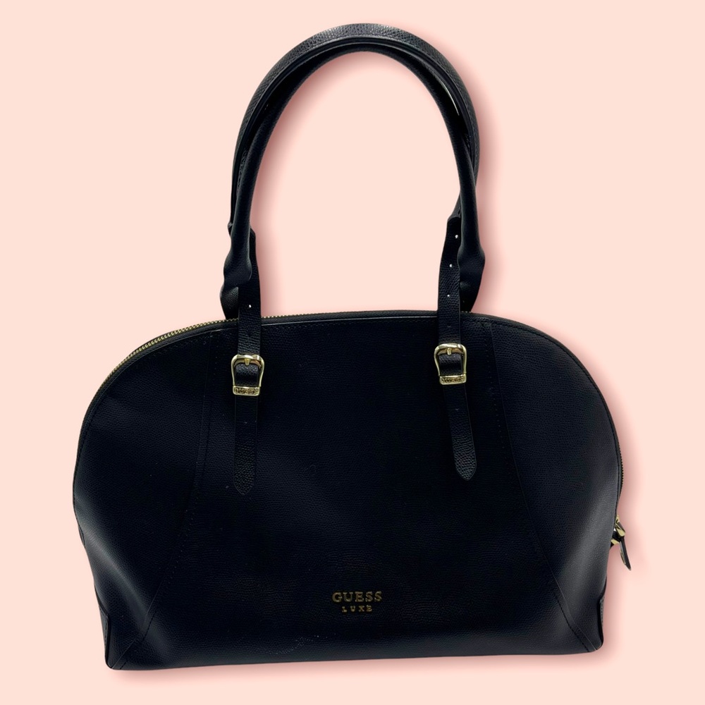 GUESS LUXE| High quality Alma style Vegan leather handbag with gold details